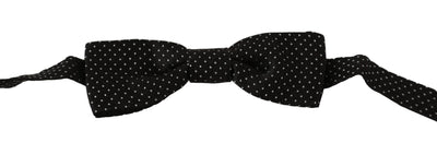 Dolce & Gabbana Schwarz Polka Dots Seide Einstellbare Hals Papillon Männer Fliege