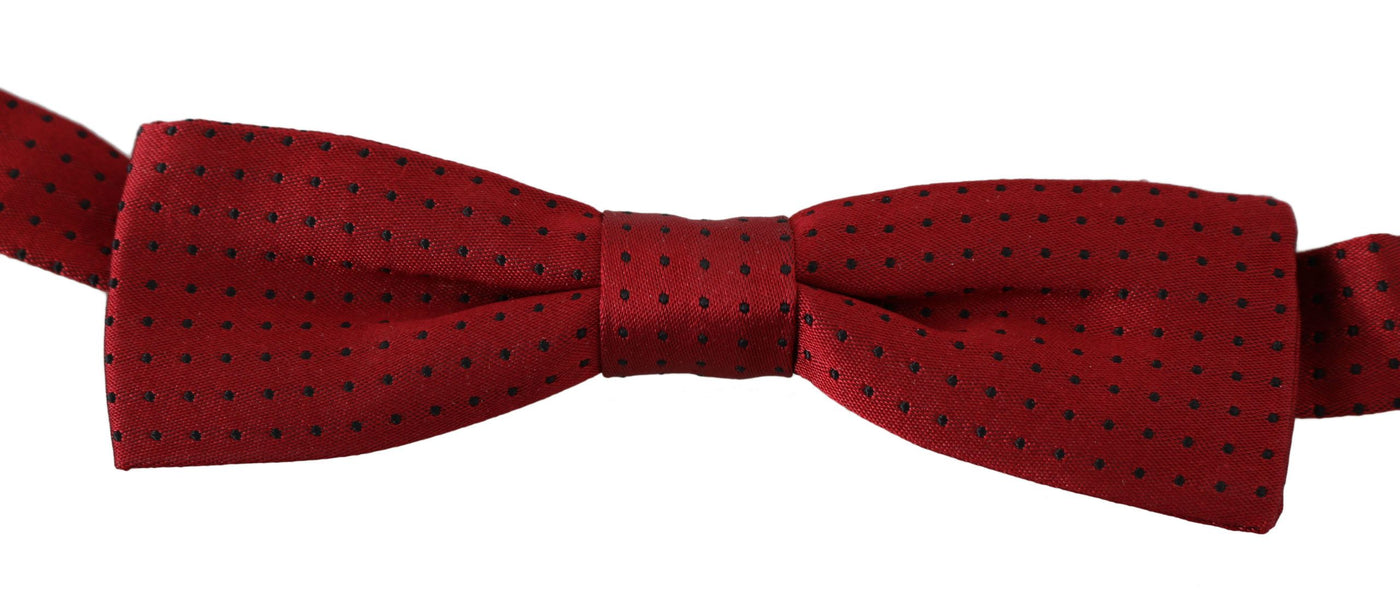 Dolce & Gabbana Rot gepunktete Seiden-Papillonfliege mit verstellbarem Hals