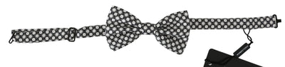 Dolce & Gabbana Männer Schwarz Weiß Kreise Einstellbare Hals Papillon Fliege