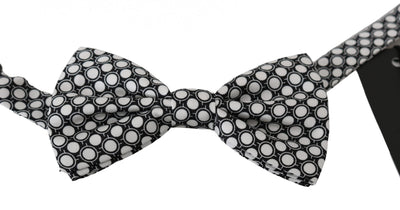 Dolce & Gabbana Männer Schwarz Weiß Kreise Einstellbare Hals Papillon Fliege