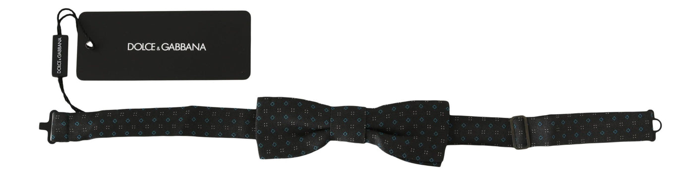Dolce & Gabbana Männer Grau Muster Seide Einstellbare Hals Papillon Fliege