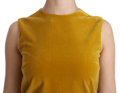 Dolce & Gabbana Senfgelbes Stretch-Minikleid aus Samt