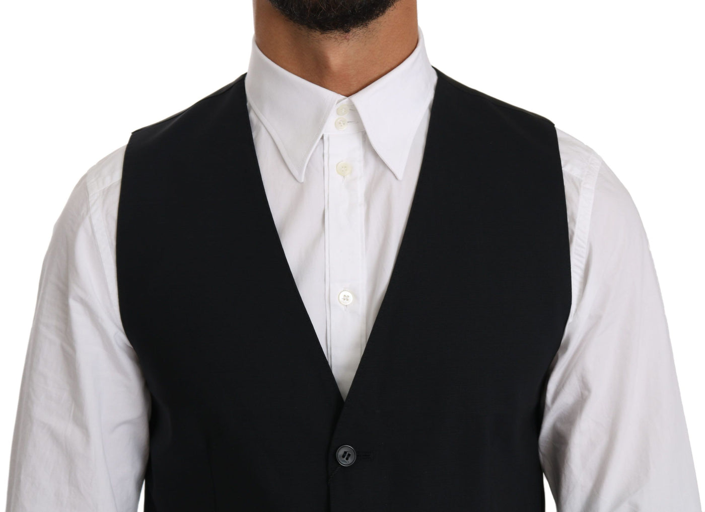 Dolce & Gabbana Blaue Wollweste Formal Gilet Vest