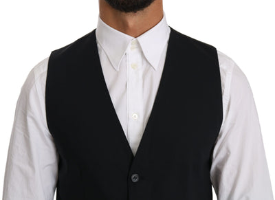 Dolce & Gabbana Blaue Wollweste Formal Gilet Vest
