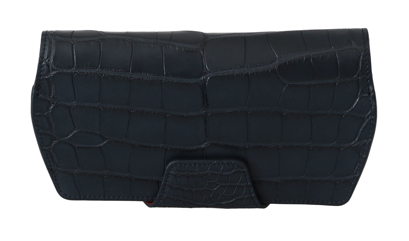 Dolce & Gabbana Blaues Krokodil Brillenetui Sonnenbrille Hülle Etui