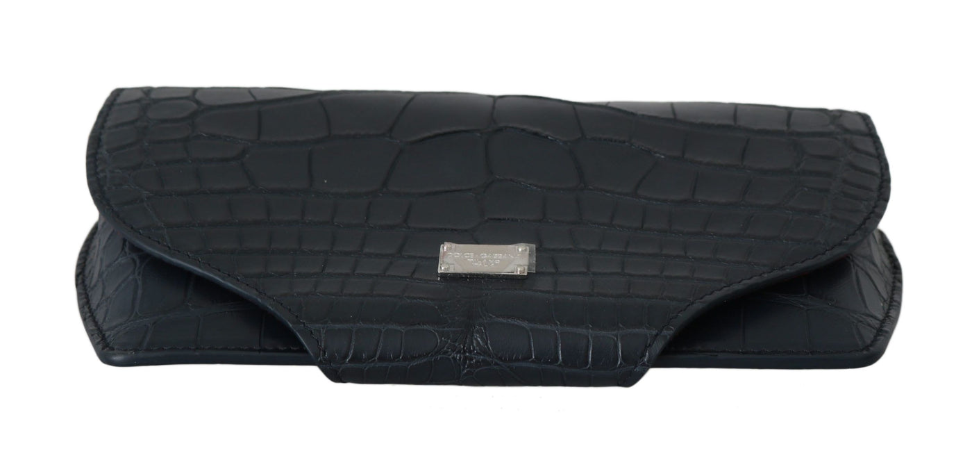 Dolce & Gabbana Blaues Krokodil Brillenetui Sonnenbrille Hülle Etui