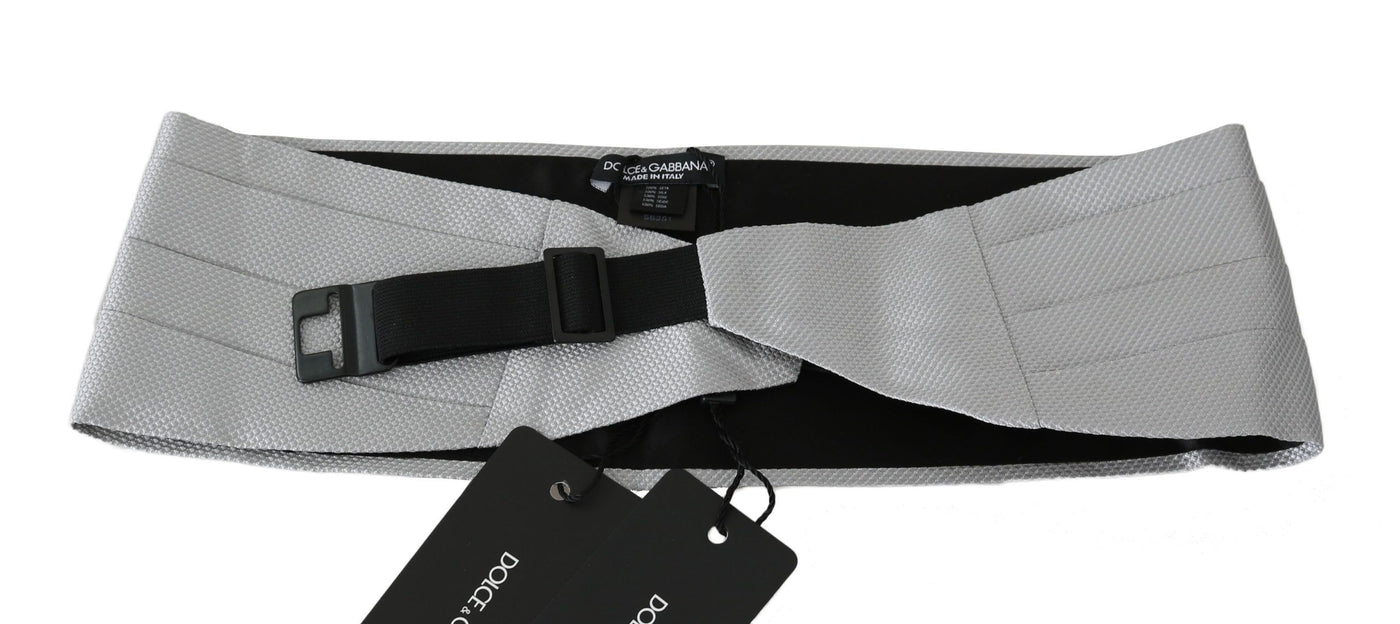 Dolce & Gabbana Grauer Herren Taillengürtel 100% Seide Kummerbund
