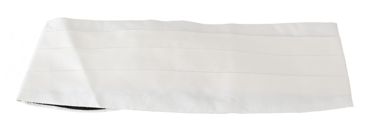 Dolce & Gabbana Weißer Herren Taillengürtel 100% Seide Kummerbund