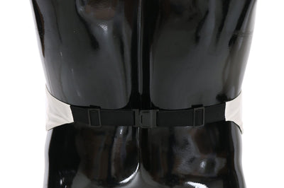 Dolce & Gabbana Weißer Herren Taillengürtel 100% Seide Kummerbund