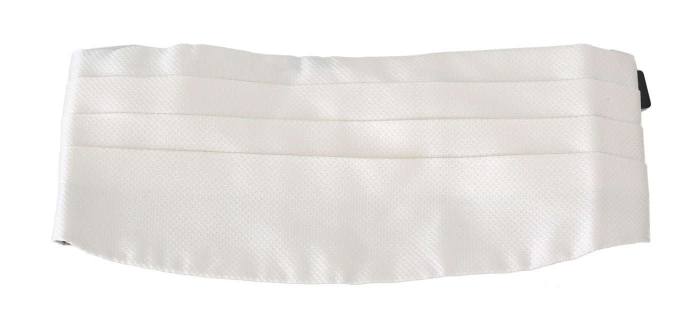 Dolce & Gabbana Weißer Herren Taillengürtel 100% Seide Kummerbund