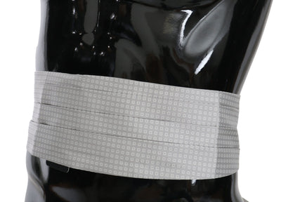 Dolce & Gabbana Grauer gemusterter Taillengürtel Seidenkummerbund