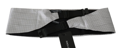 Dolce & Gabbana Grauer gemusterter Taillengürtel Seidenkummerbund