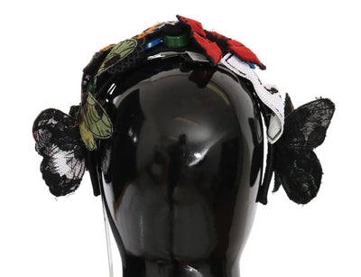 Dolce & Gabbana Tiara Floral Schmetterling Pailletten Diadem Stirnband