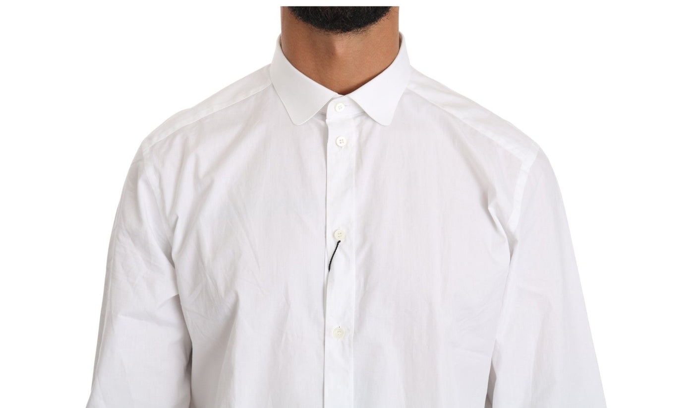 Dolce & Gabbana Weißes Langarmhemd aus Baumwolle