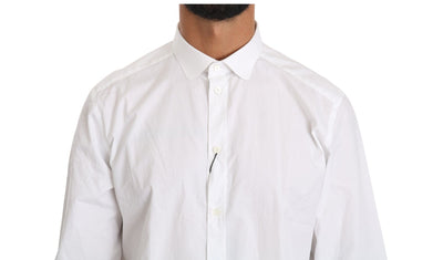 Dolce & Gabbana Weißes Langarmhemd aus Baumwolle