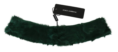 Dolce & Gabbana Grüner Pelzkragen Wickel-Lammfellschal