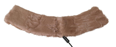 Dolce & Gabbana Beige Pelzkragen Lammfellschal