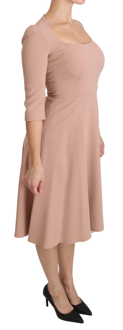 Dolce & Gabbana Rosa 3/4-Ärmel A-Linie Viskose Kleid