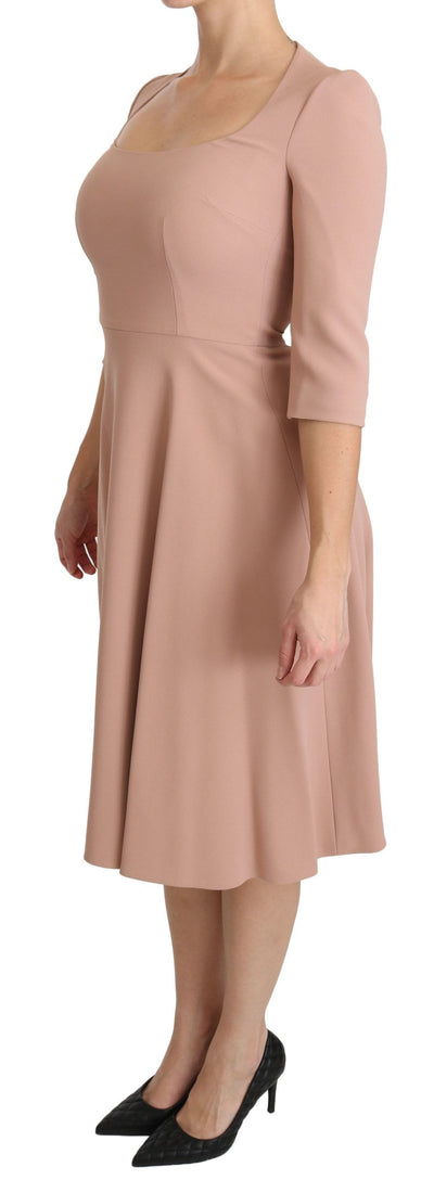 Dolce & Gabbana Rosa 3/4-Ärmel A-Linie Viskose Kleid