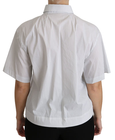 Dolce & Gabbana Weißes kurzärmeliges Poloshirt mit Kragen