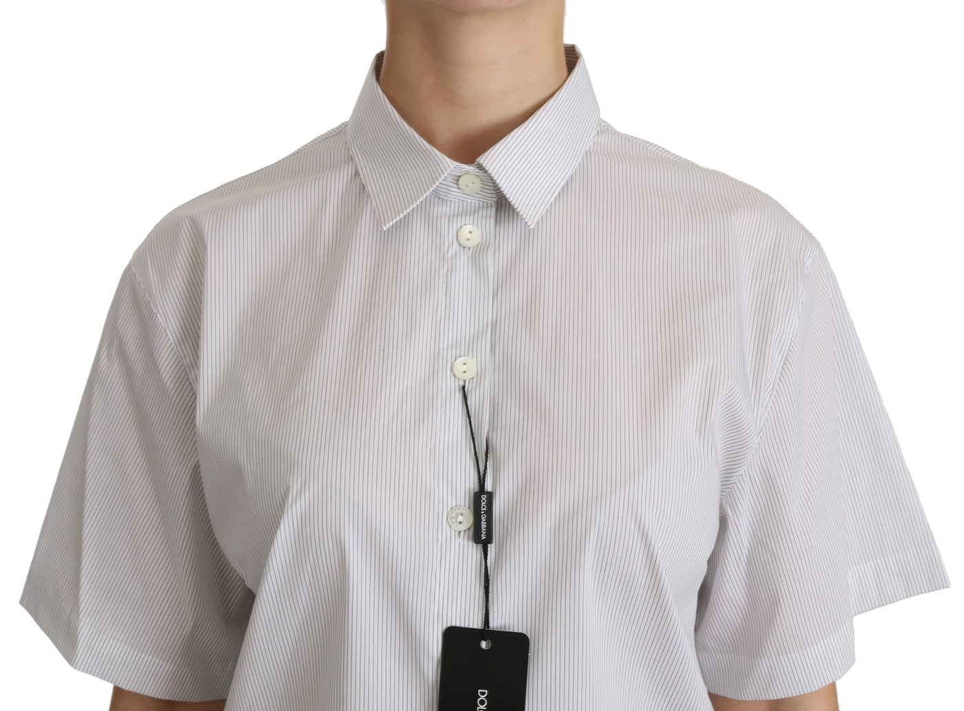 Dolce & Gabbana Weißes kurzärmeliges Poloshirt mit Kragen