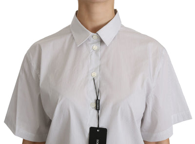 Dolce & Gabbana Weißes kurzärmeliges Poloshirt mit Kragen