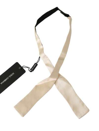 Dolce & Gabbana Beige Slim Skinny Herren Krawatte 100% Seide Bowtie