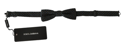 Dolce & Gabbana Graue gemusterte Herrenkrawatte Papillon 100% Seidenfliege