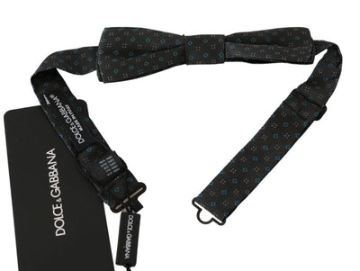 Dolce & Gabbana Graue gemusterte Herrenkrawatte Papillon 100% Seidenfliege