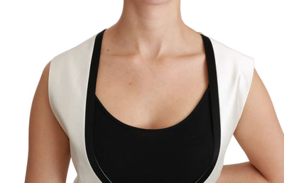 Dolce & Gabbana Weiße Weste Slim Vest Seidenoberteil