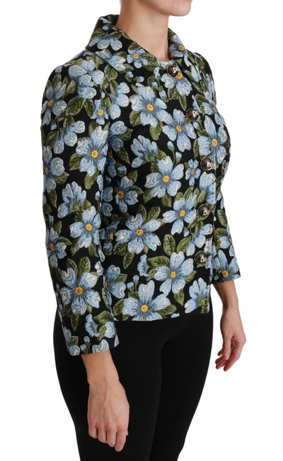 Dolce & Gabbana Multicolor Floral Blazer Mantel Polyester Jacke