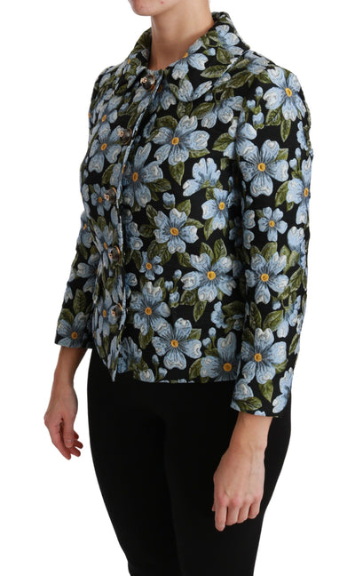 Dolce & Gabbana Multicolor Floral Blazer Mantel Polyester Jacke