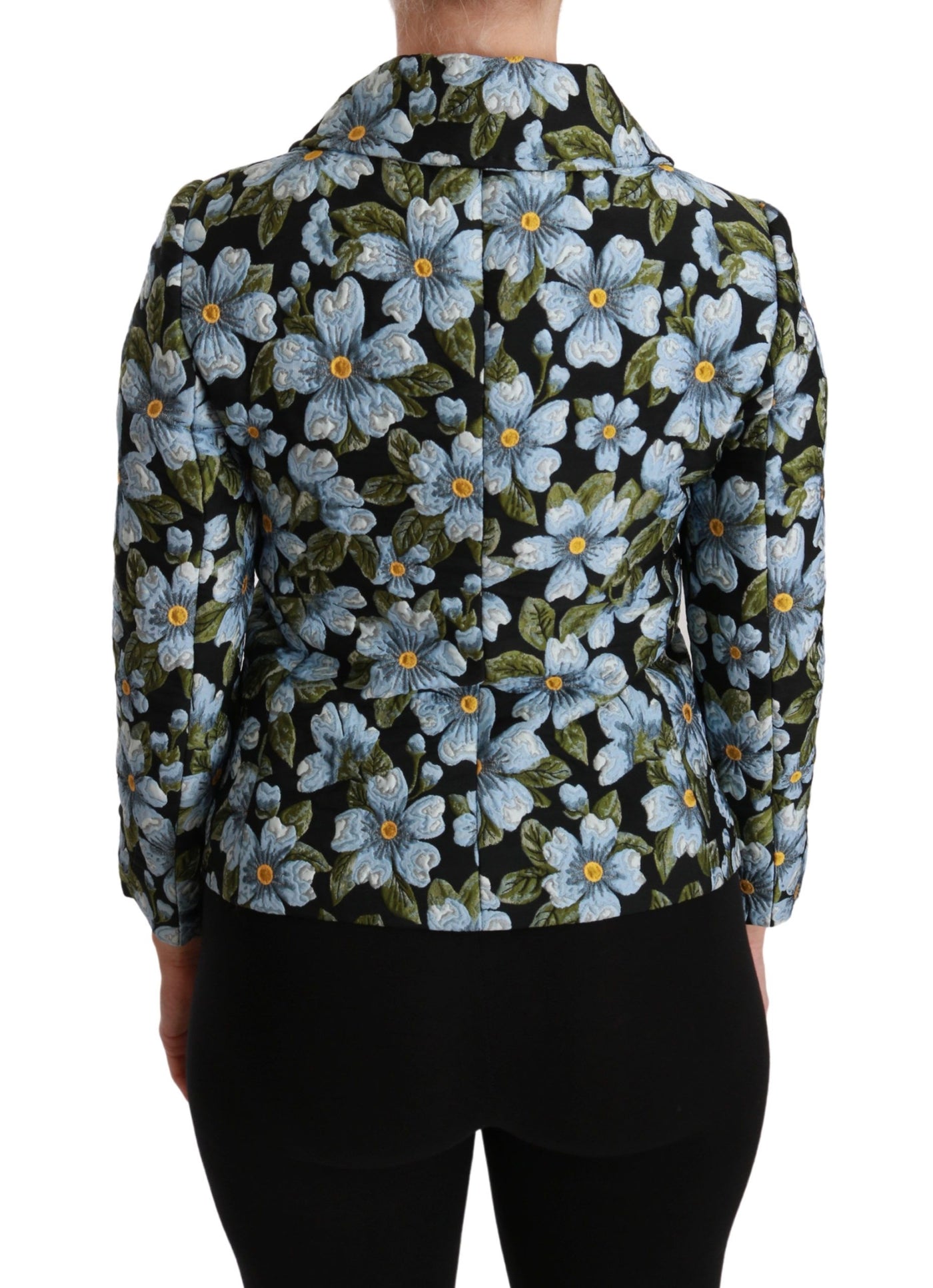 Dolce & Gabbana Multicolor Floral Blazer Mantel Polyester Jacke