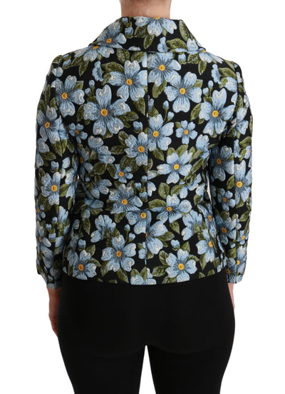 Dolce & Gabbana Multicolor Floral Blazer Mantel Polyester Jacke