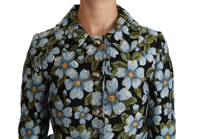 Dolce & Gabbana Multicolor Floral Blazer Mantel Polyester Jacke