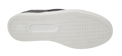 Dolce & Gabbana Graues Leder Flache Kaiman Herren Loafers Schuhe