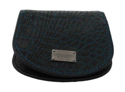 Dolce & Gabbana Blaue exotische Häute Kondom Fall Halter Tasche