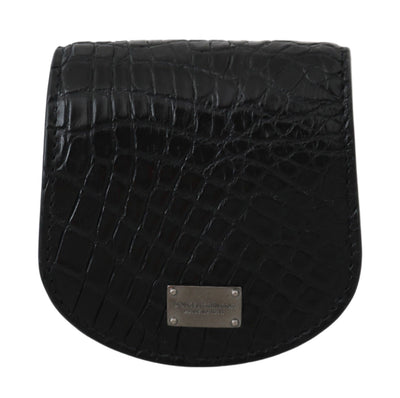 Dolce & Gabbana Schwarzes exotisches Skin Taschenkondom Etui Halter