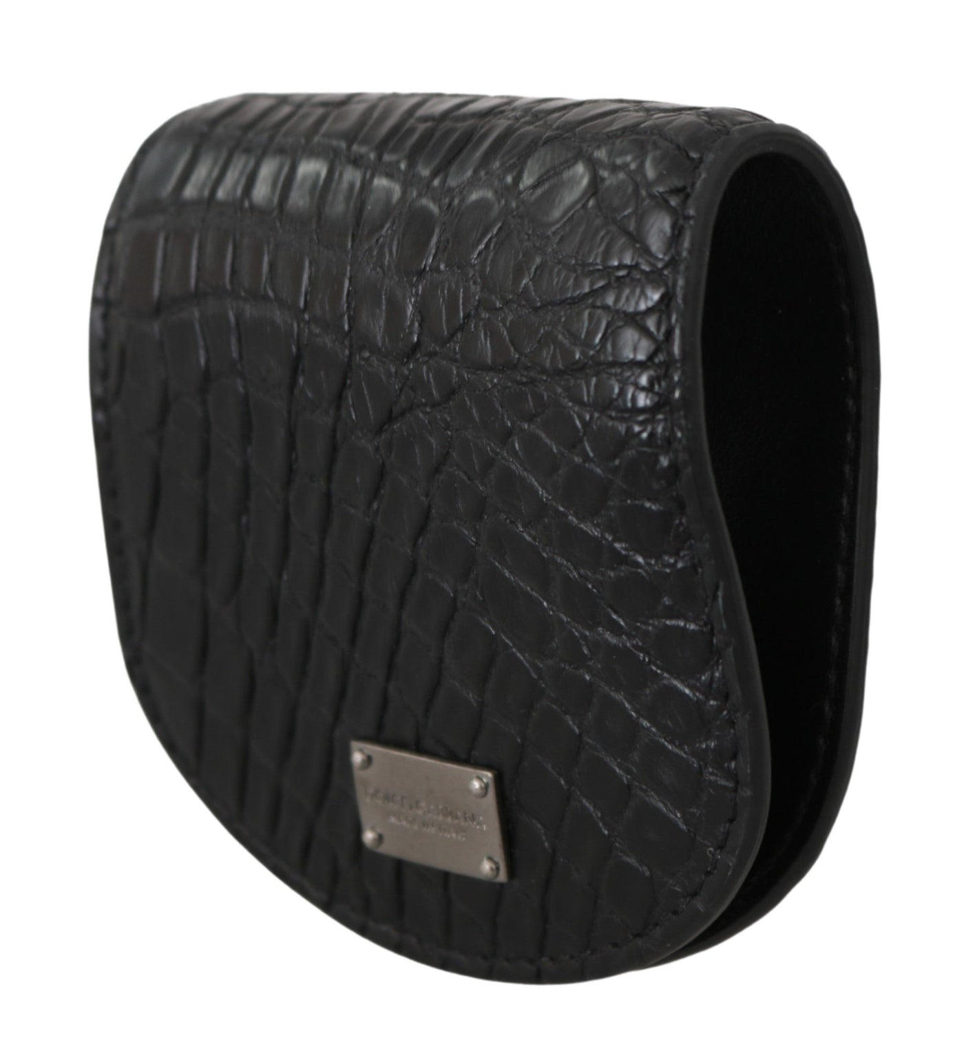 Dolce & Gabbana Schwarzes exotisches Skin Taschenkondom Etui Halter