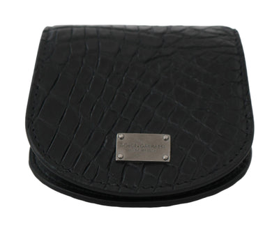 Dolce & Gabbana Schwarzes exotisches Skin Taschenkondom Etui Halter