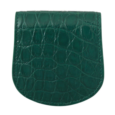 Dolce & Gabbana Grüne exotische Häute Kondom Fall Halter Brieftasche