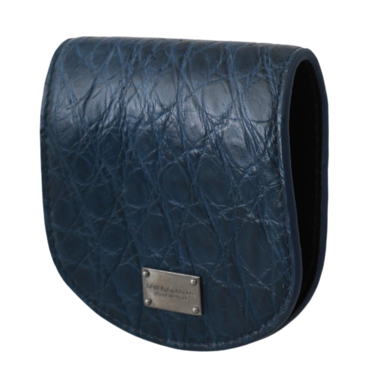 Dolce & Gabbana Blauer Taschenhalter Geldbörse Blau Exotische Haut Kondom Etui