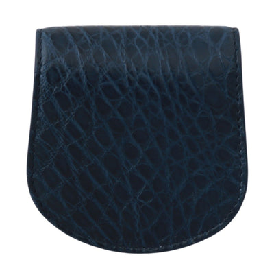 Dolce & Gabbana Blauer Taschenhalter Geldbörse Blau Exotische Haut Kondom Etui