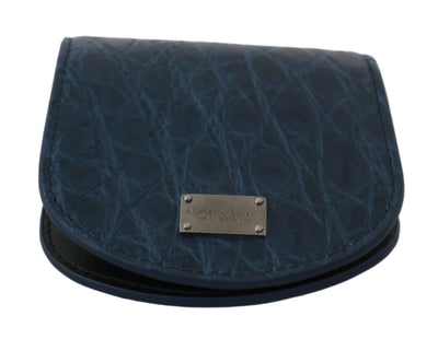 Dolce & Gabbana Blauer Taschenhalter Geldbörse Blau Exotische Haut Kondom Etui