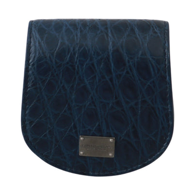 Dolce & Gabbana Blauer Taschenhalter Geldbörse Blau Exotische Haut Kondom Etui