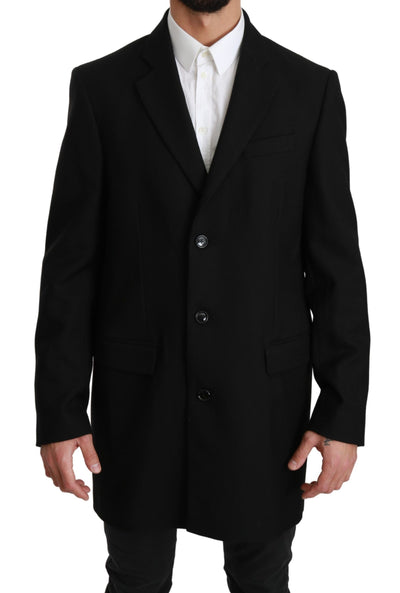 Dolce & Gabbana Schwarz 100% Wolle Jacke Mantel Blazer