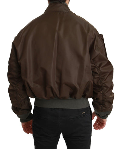 Dolce & Gabbana Braune Perlenkrone Totenkopf Logo Jacke