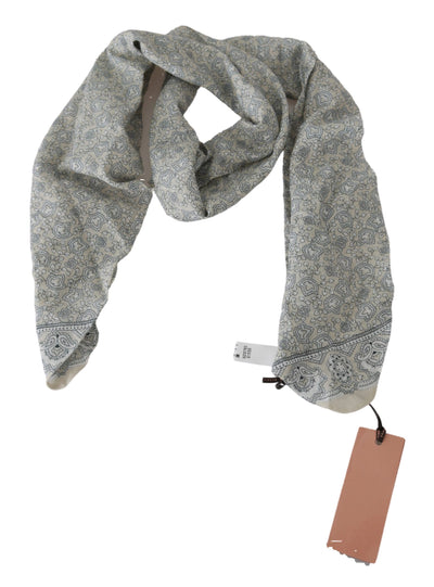 Ermanno Scervino Baumwolle Beige Blau Fantasy Print Schal