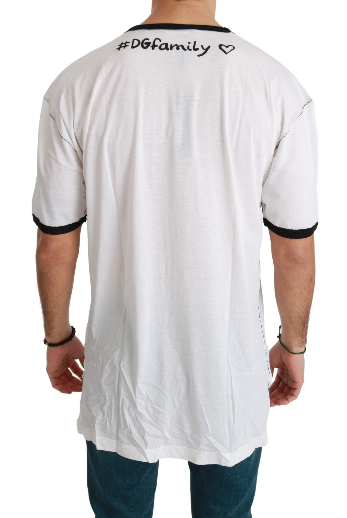Dolce & Gabbana Weißes Männer Print #dgfamily Baumwoll-T-Shirt