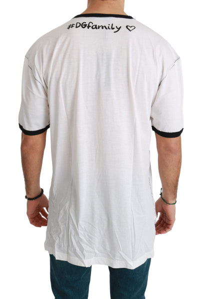 Dolce & Gabbana Weißes Männer Print #dgfamily Baumwoll-T-Shirt